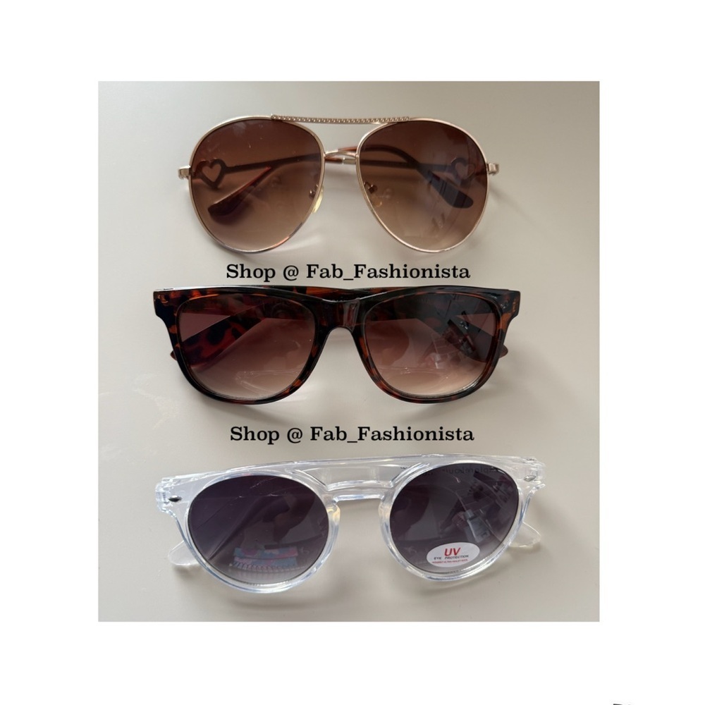 Stylish Sunglasses Trio - Brown, Tortoise, Clear